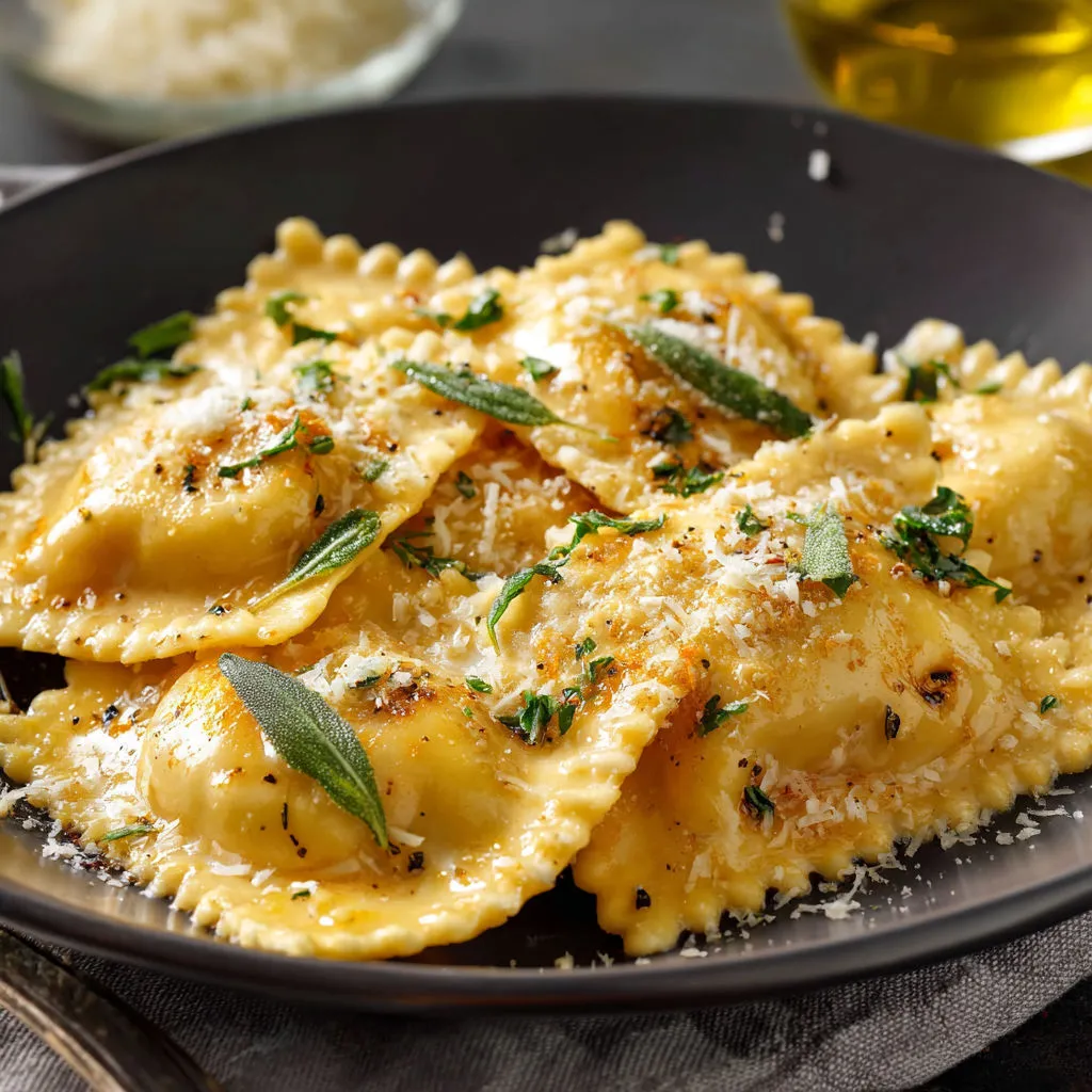 Pumpkin Ravioli with Brown Butter Sauce Recipe