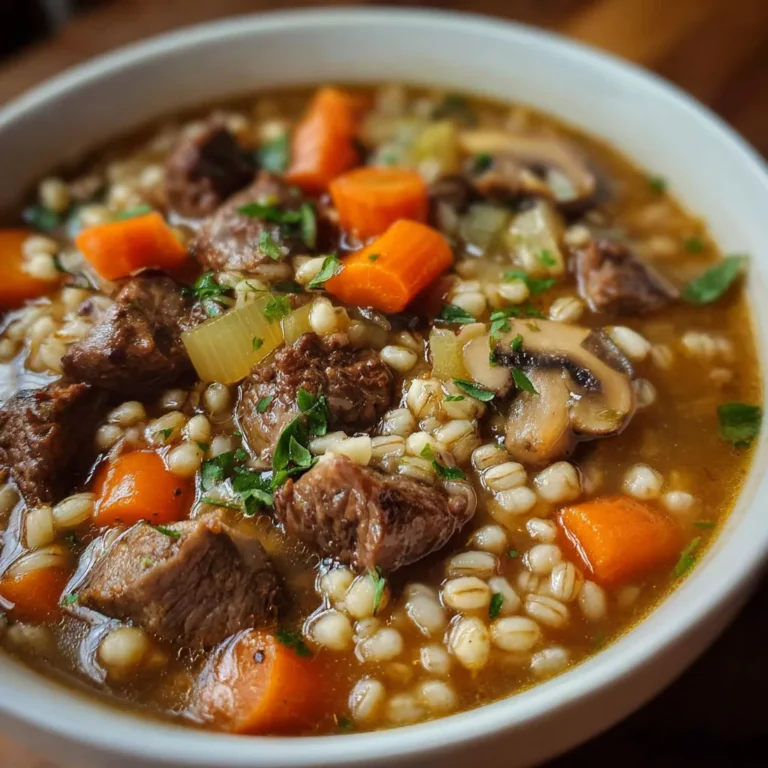 Savory Beef Barley Soup Recipe
