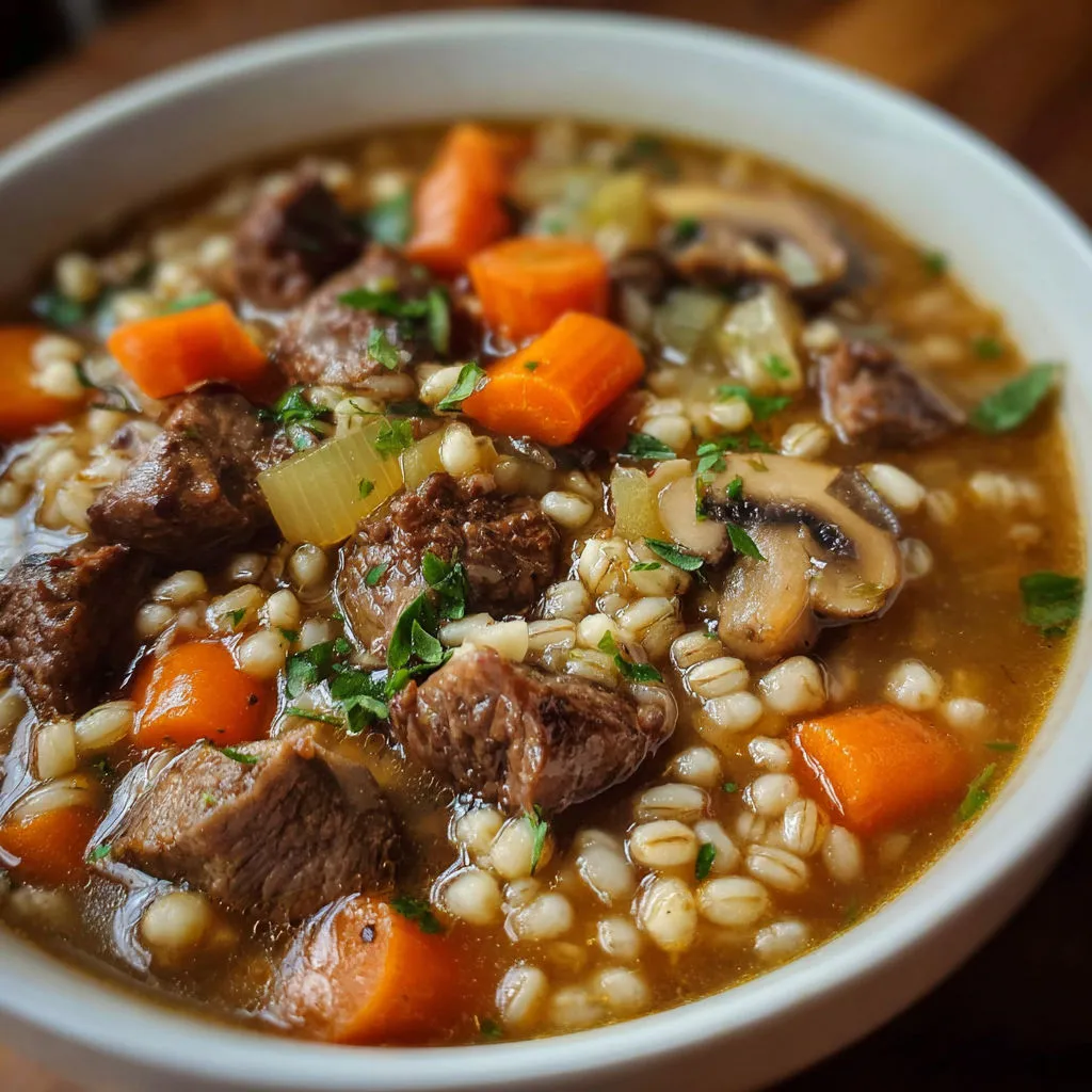 Savory Beef Barley Soup Recipe