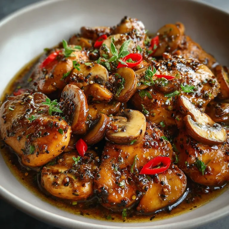 Savory Black Pepper Chicken and Mushrooms Recipe