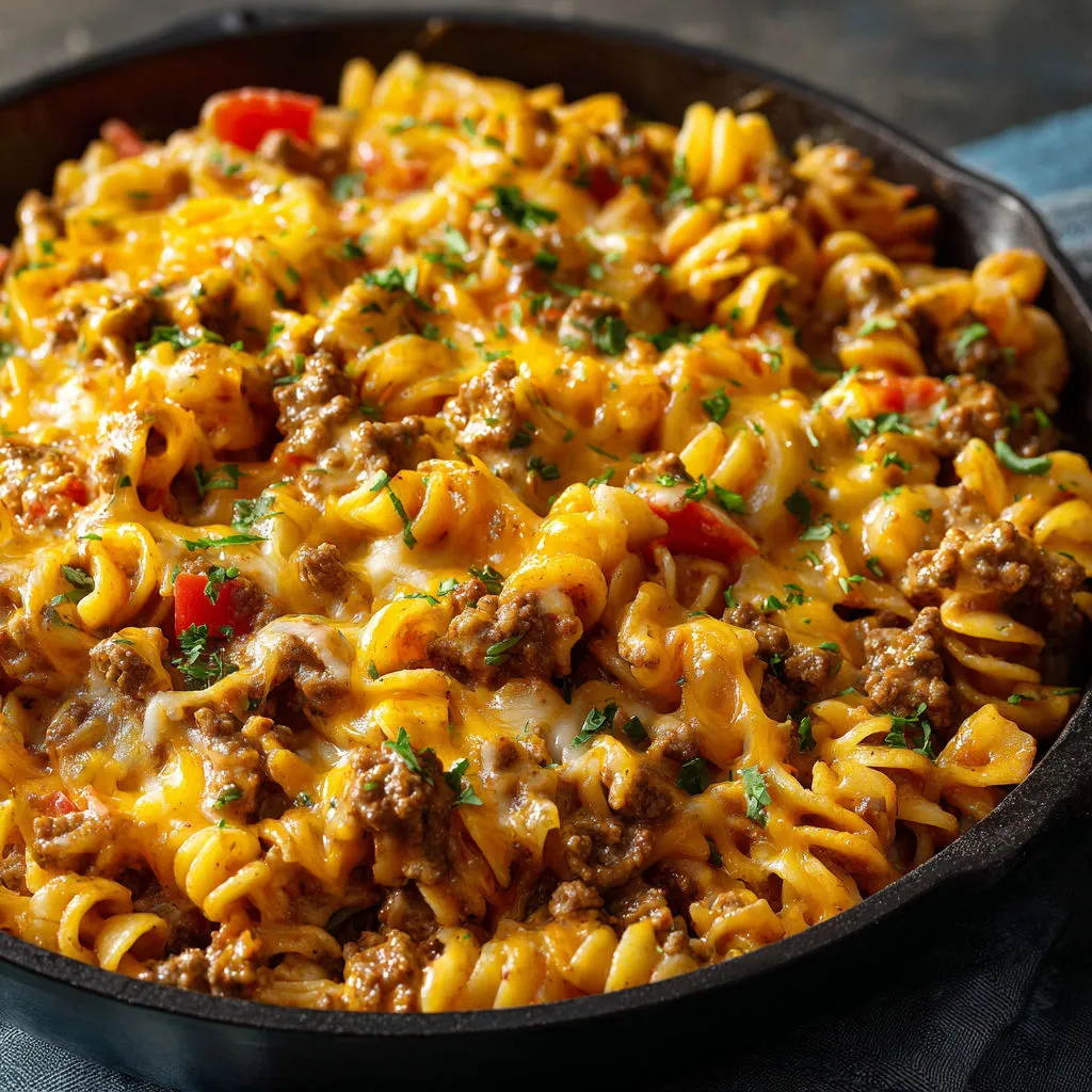 Savory Cheesy Beef Taco Pasta Recipe
