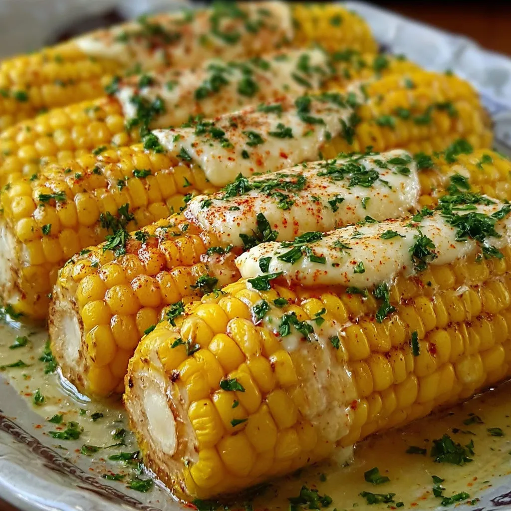 Savory Cheesy Garlic Butter Corn on the Cob