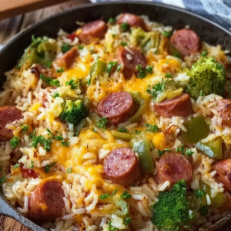Savory Cheesy Smoked Sausage Skillet Recipe