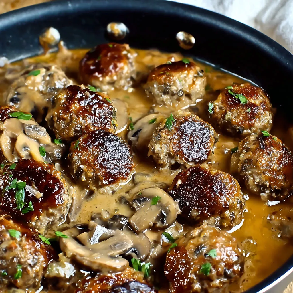 Savory Gourmet Meatballs with Mushroom Sauce