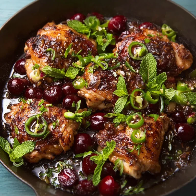 Savory Honey Glazed Cherry Chicken Thighs