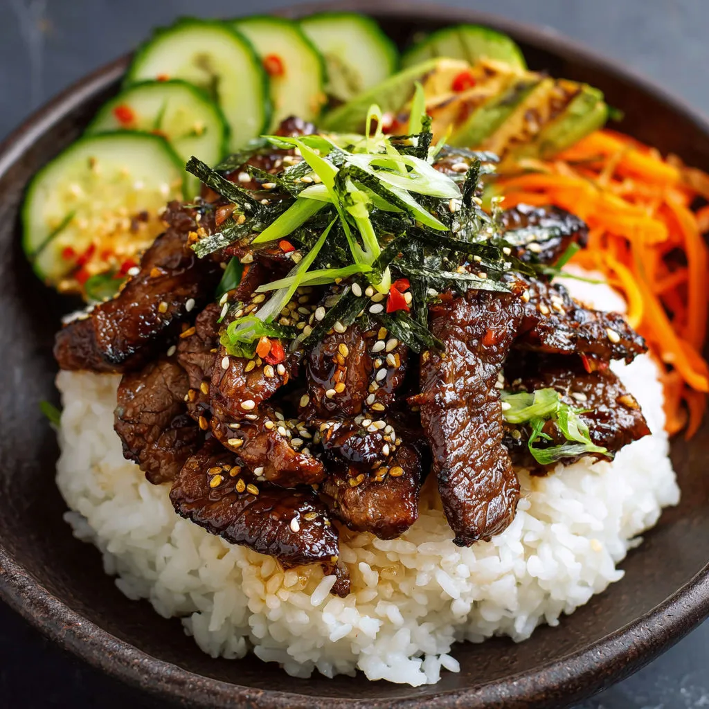 Savory Korean BBQ Beef Rice Stack