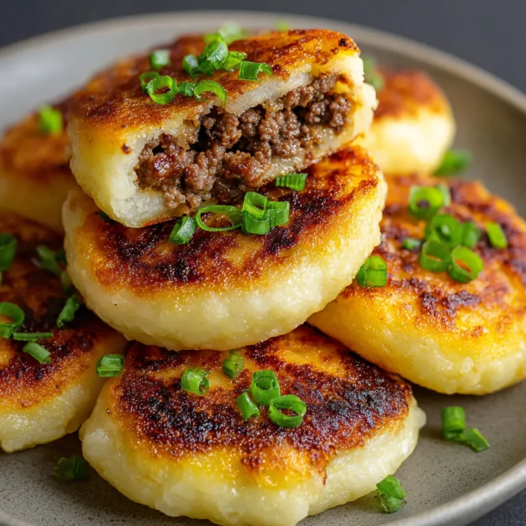 Savory Mashed Potato Pancakes with Beef Filling