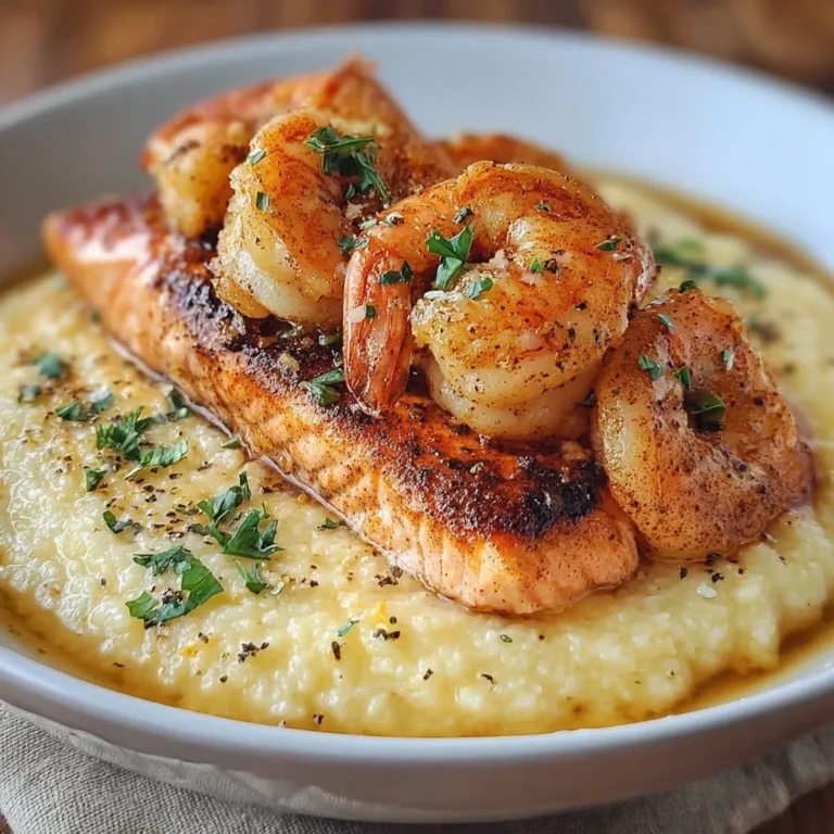 Savory Shrimp and Salmon Cheesy Grits Recipe