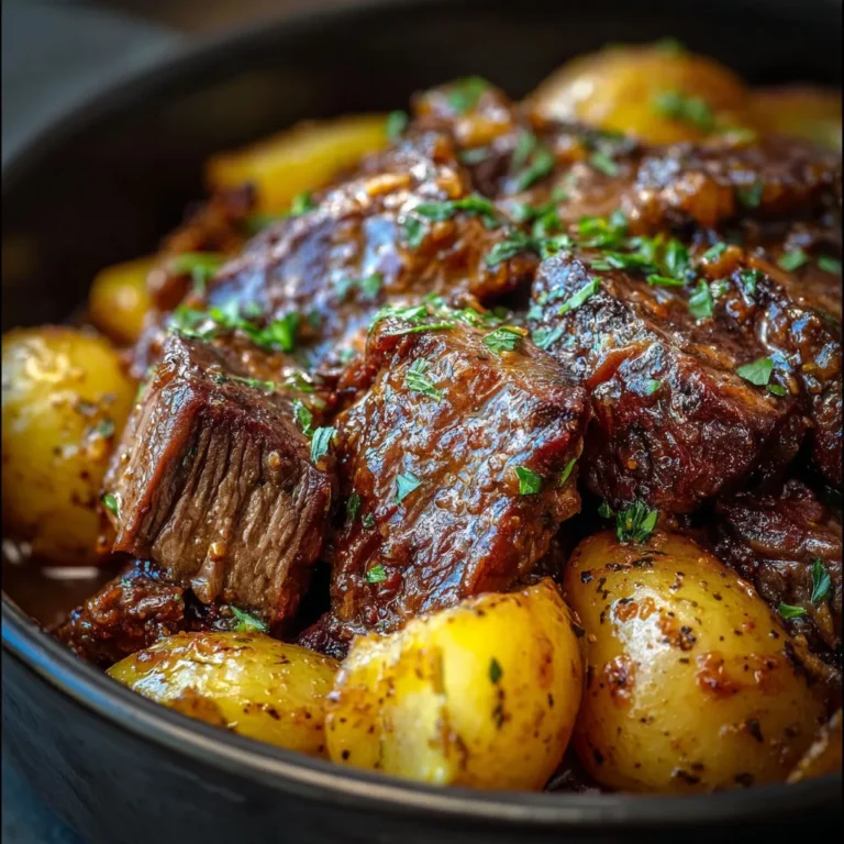 Savory Slow Cooker Loaded Steak and Potato Casserole