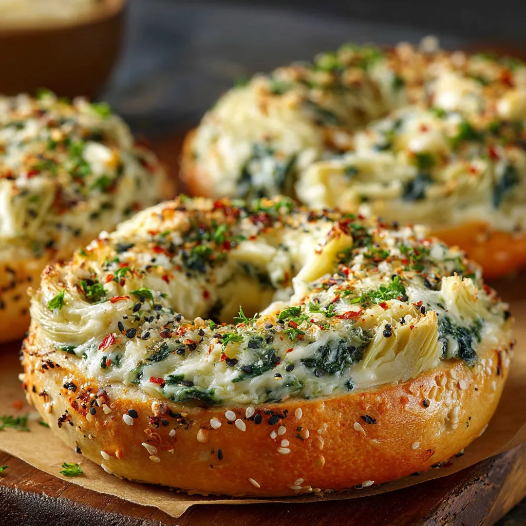 Savory Spinach Artichoke Bagels: A Cheesy Delight