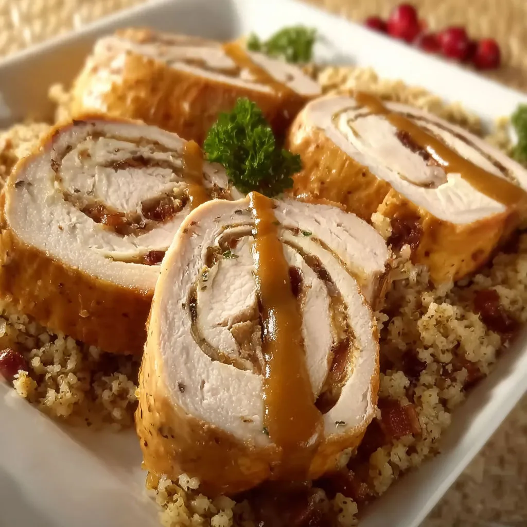 Savory Turkey Roll Ups with Gravy - Easy Recipe