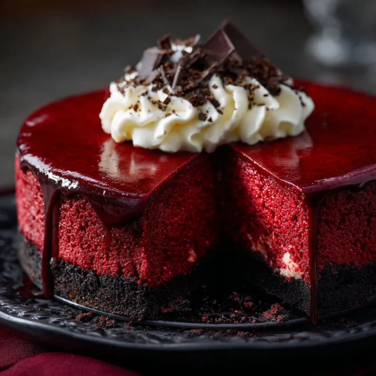 Sinful Red Velvet Cheesecake: A Vampire's Delight