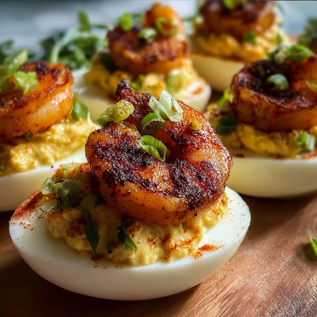 Spicy Cajun Shrimp Deviled Eggs