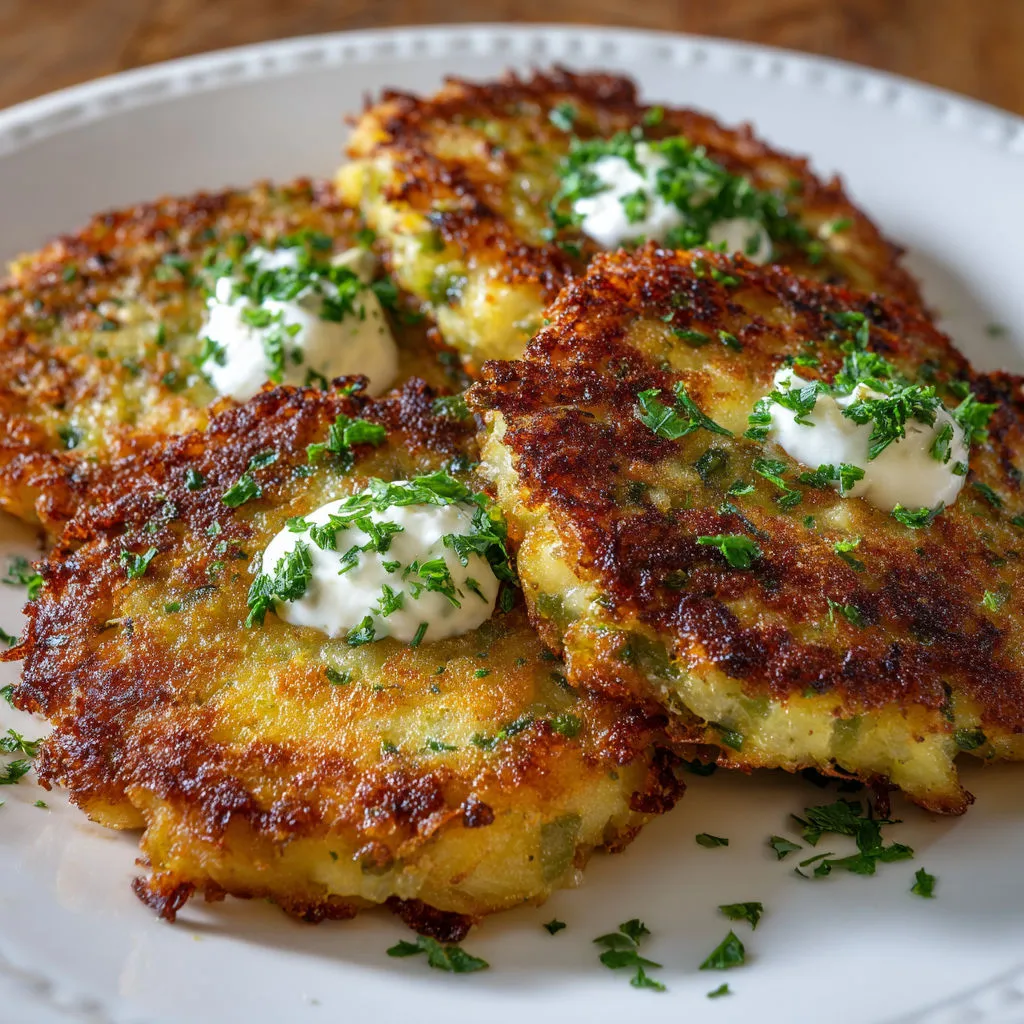 Spicy Green Chile Cheese Potato Cakes