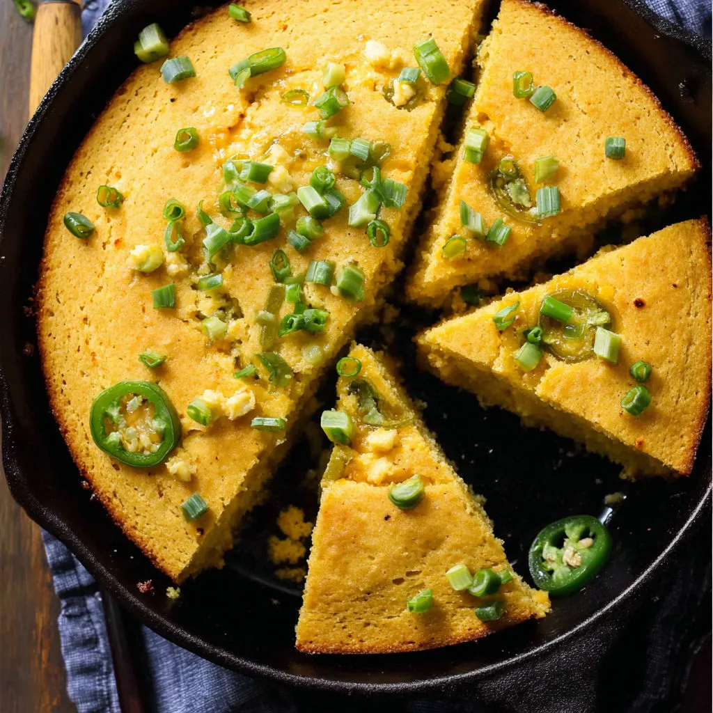Spicy Jalapeño Cheddar Scallion Cornbread Recipe