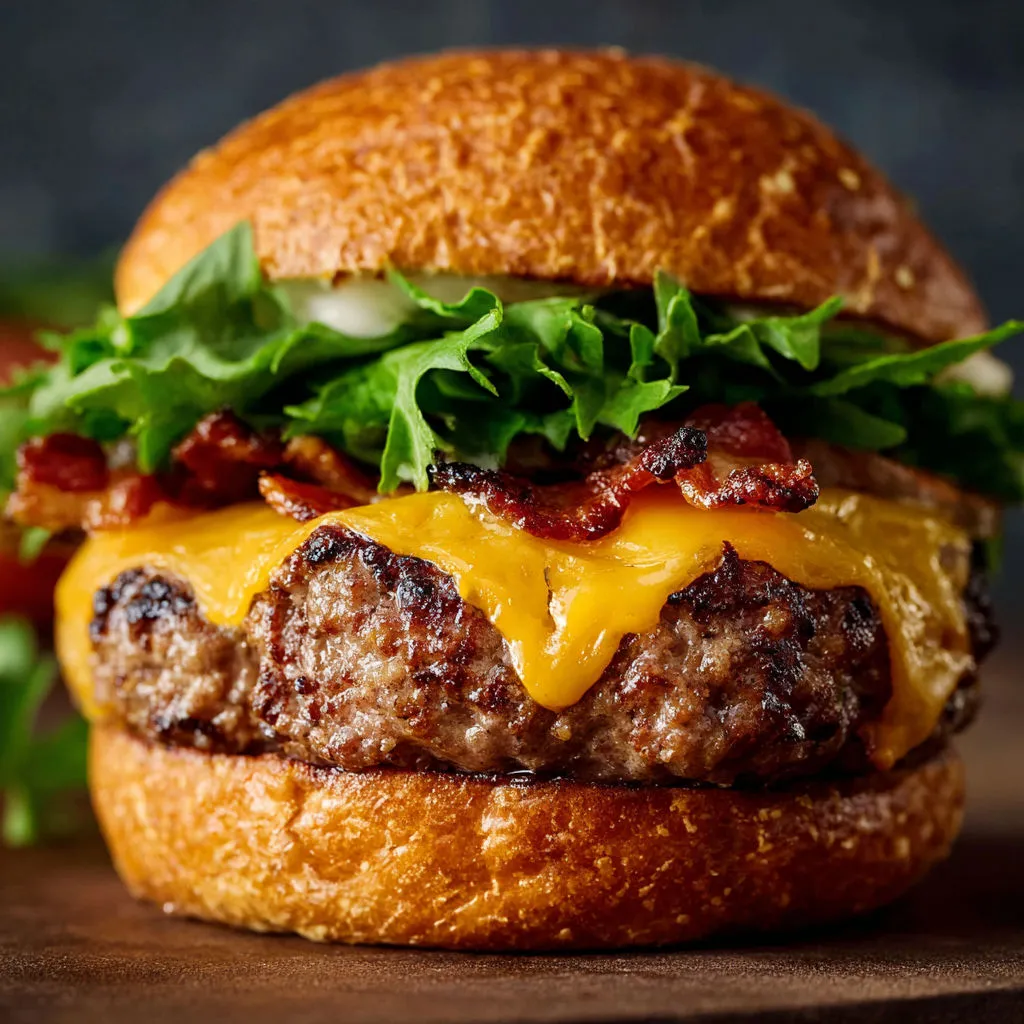 Ultimate Bacon Cheddar Cheese Stuffed Burgers
