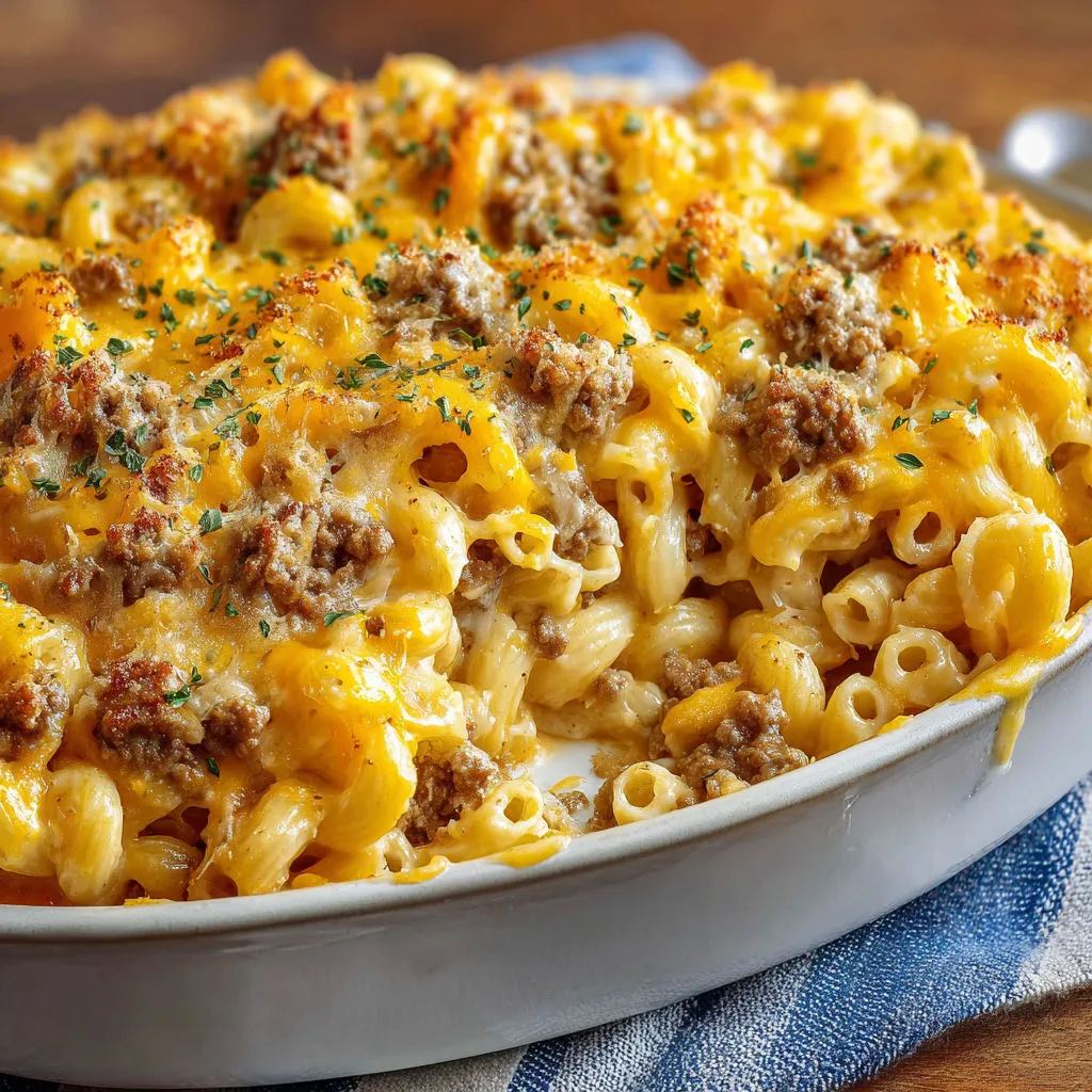 Ultimate Cheesy Macaroni Hamburger Casserole