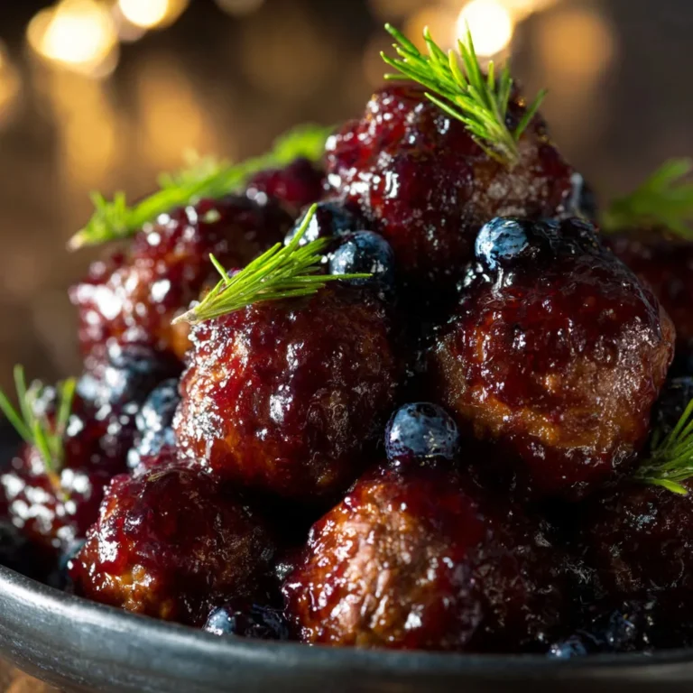 Bourbon Blueberry Glazed Meatballs: Festive Recipe