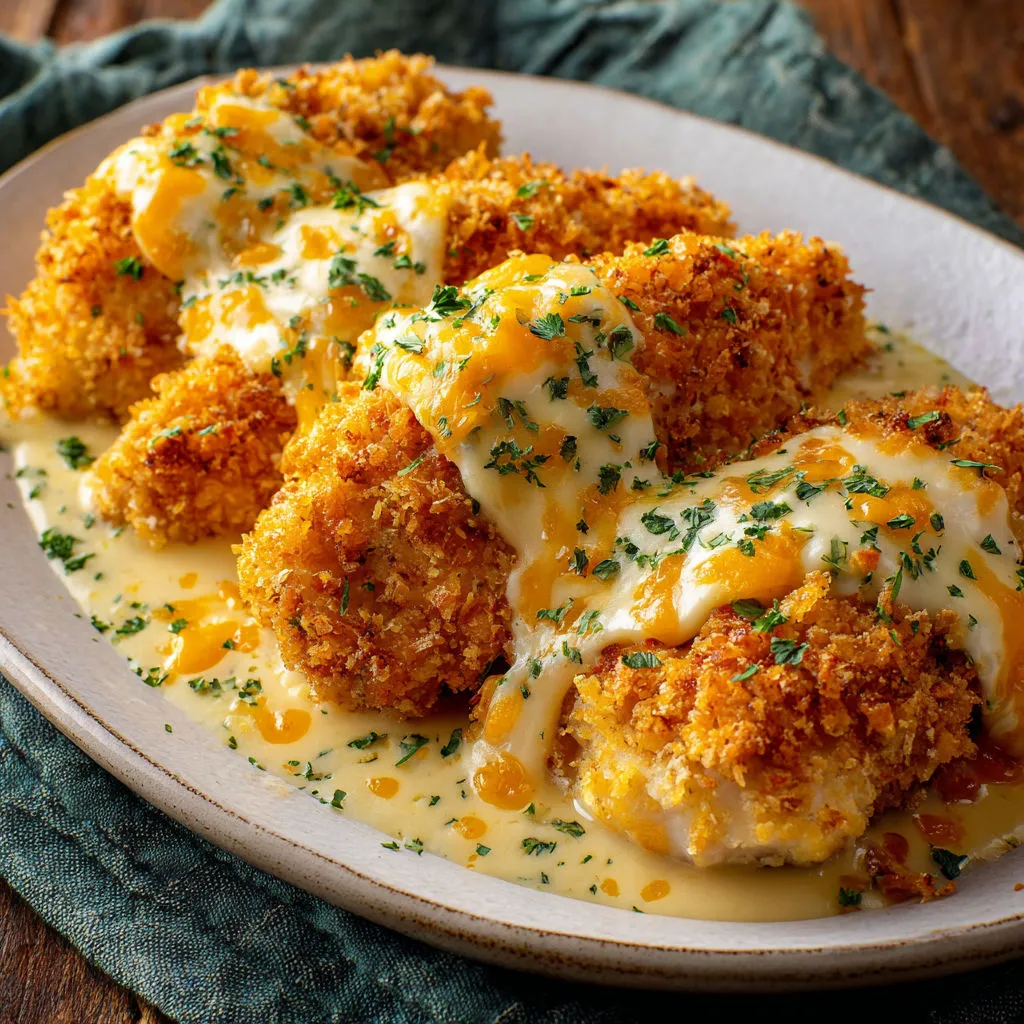Cheesy and Crispy Baked Cheddar Chicken Recipe