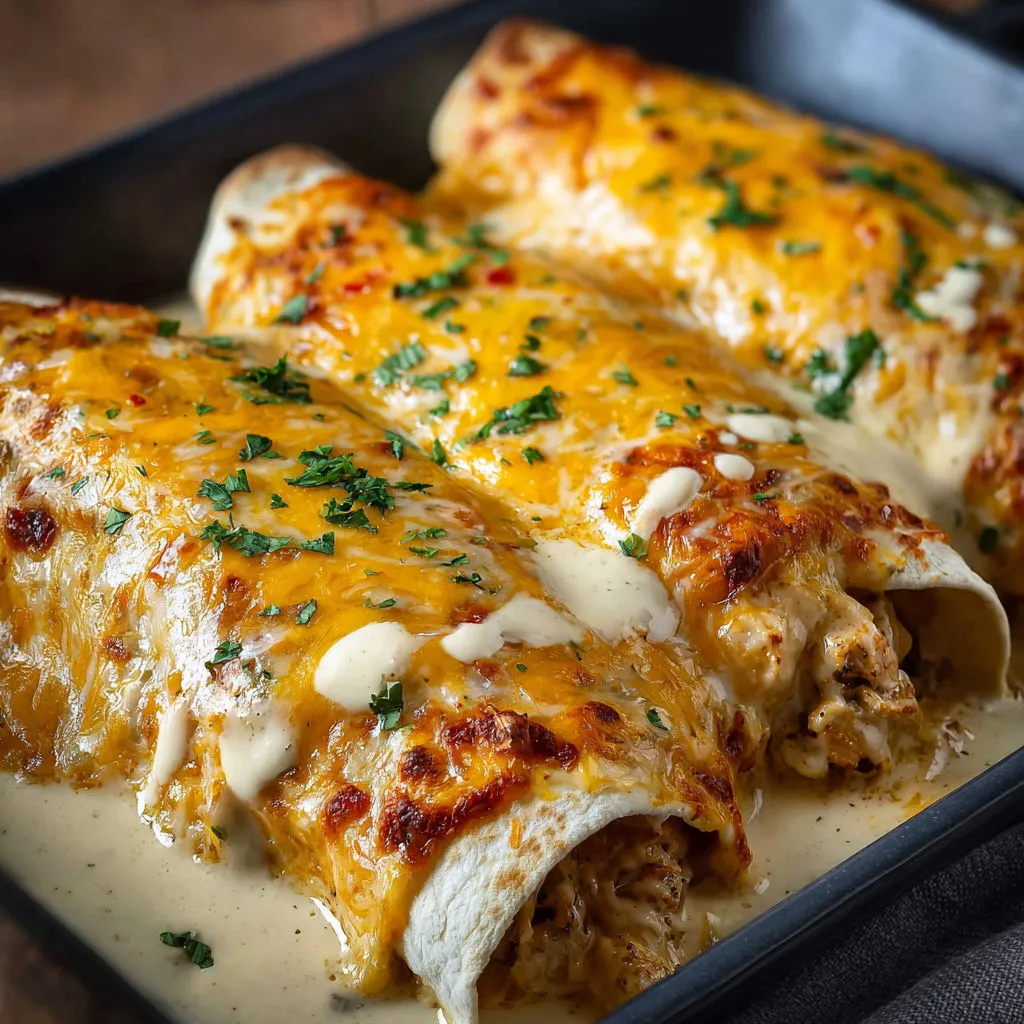 Creamy Cheesy Chicken Enchiladas - Irresistible and Delicious