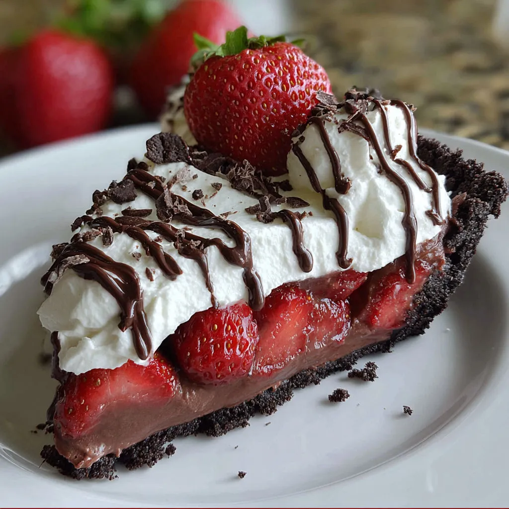 Decadent Chocolate Covered Strawberry Pie Recipe
