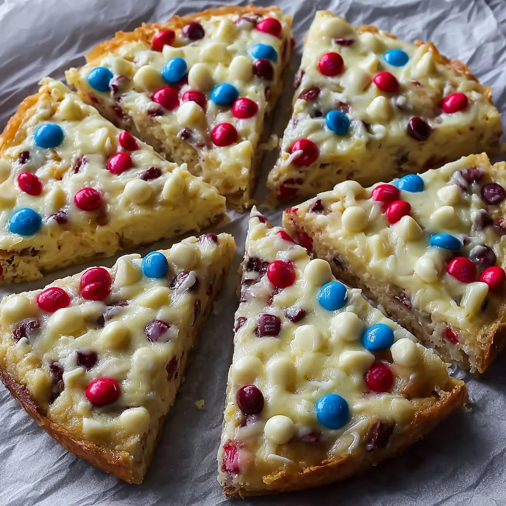 Decadent White Chocolate Brownie Dessert Pizza