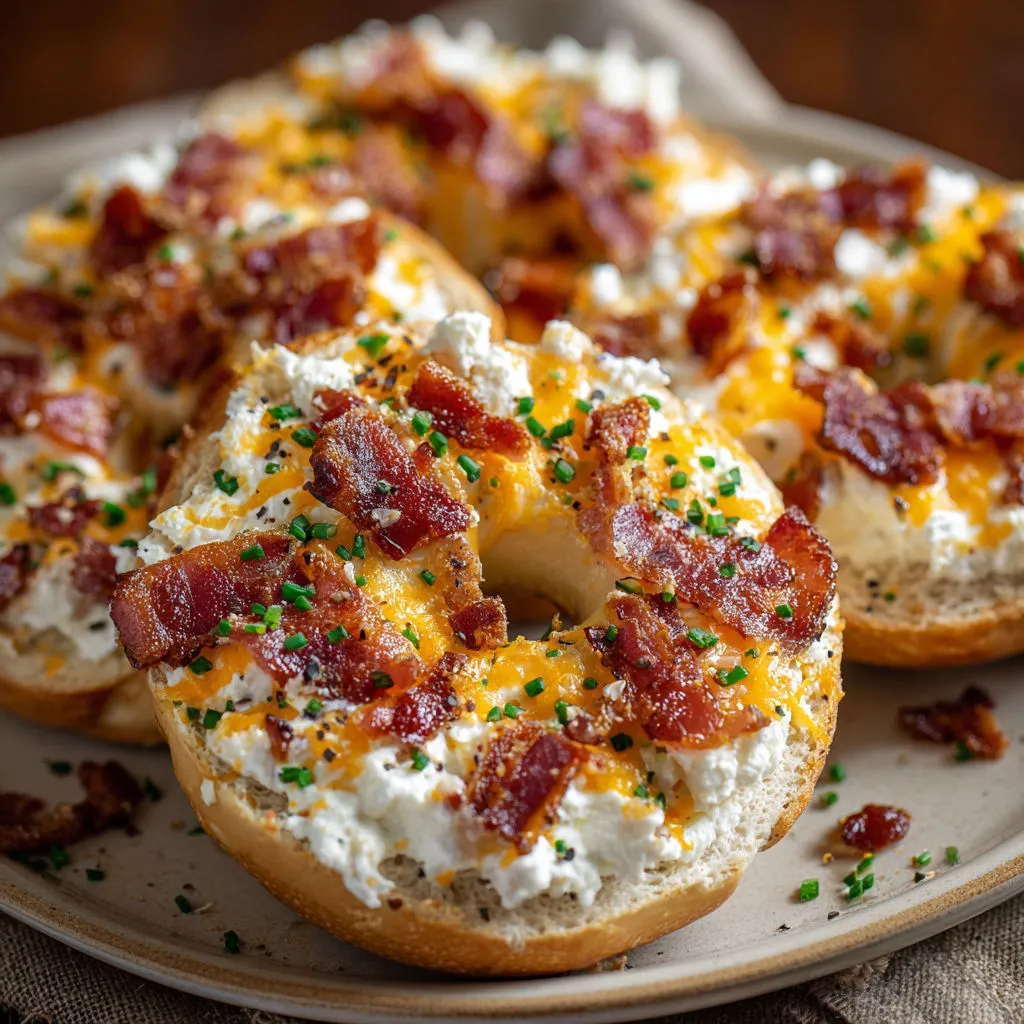 Delicious Cream Cheese Bacon Bagels