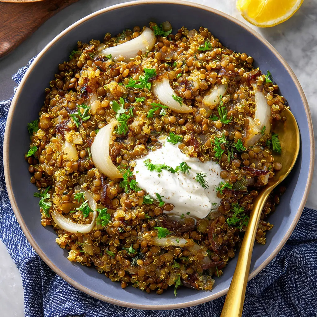 Delicious Mediterranean Lentil Quinoa Skillet Recipe