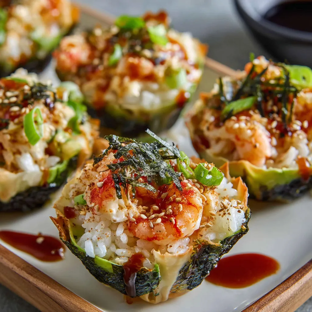 Delicious Shrimp and Crab Sushi Bake Cups