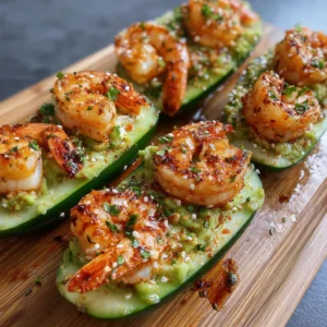 Delicious Shrimp Avocado Cucumber Boats Recipe