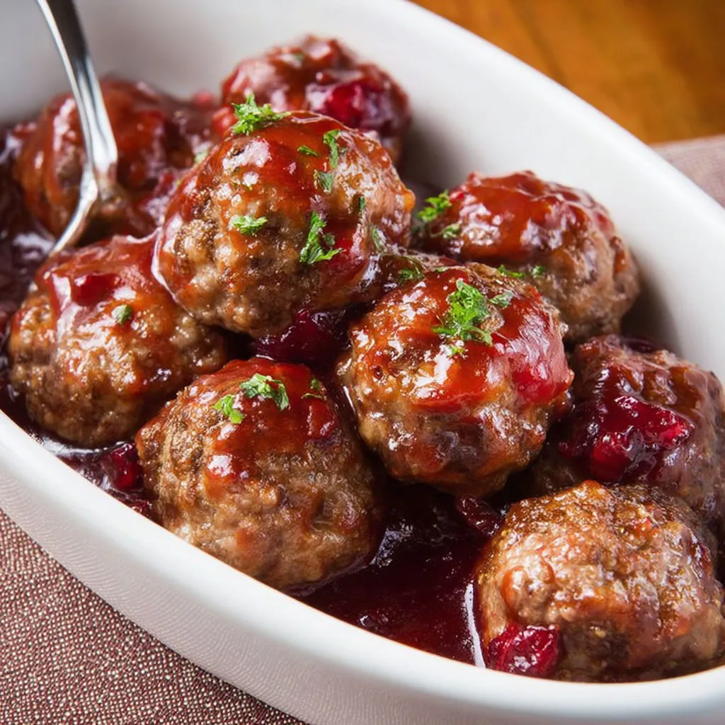 Festive Cranberry Beef Meatballs Recipe