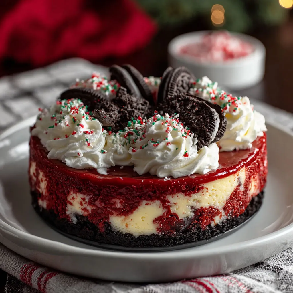Festive Holiday Red Velvet Cheesecake Recipe