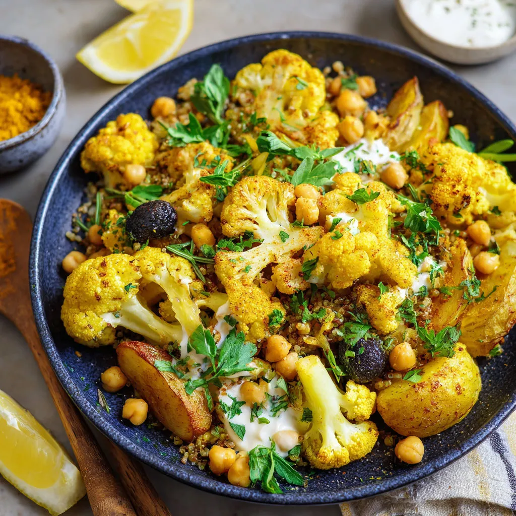 Golden Turmeric Cauliflower Chickpea Power Bowl