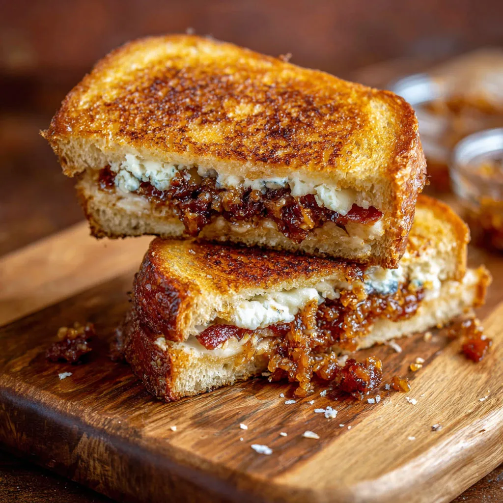 Irresistible Bleu Cheese Bacon Jam Grilled Sandwich