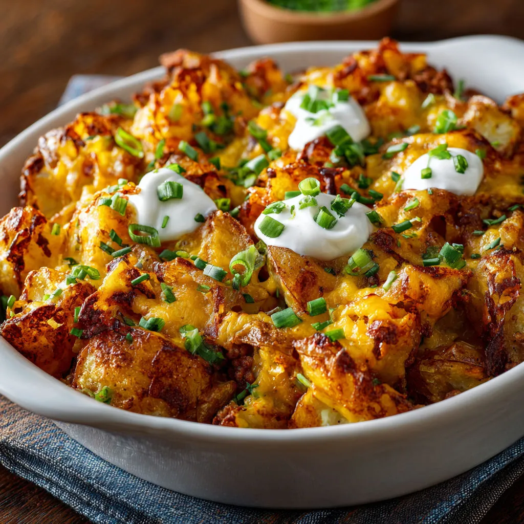 Irresistible Cheesy Taco Potato Bake