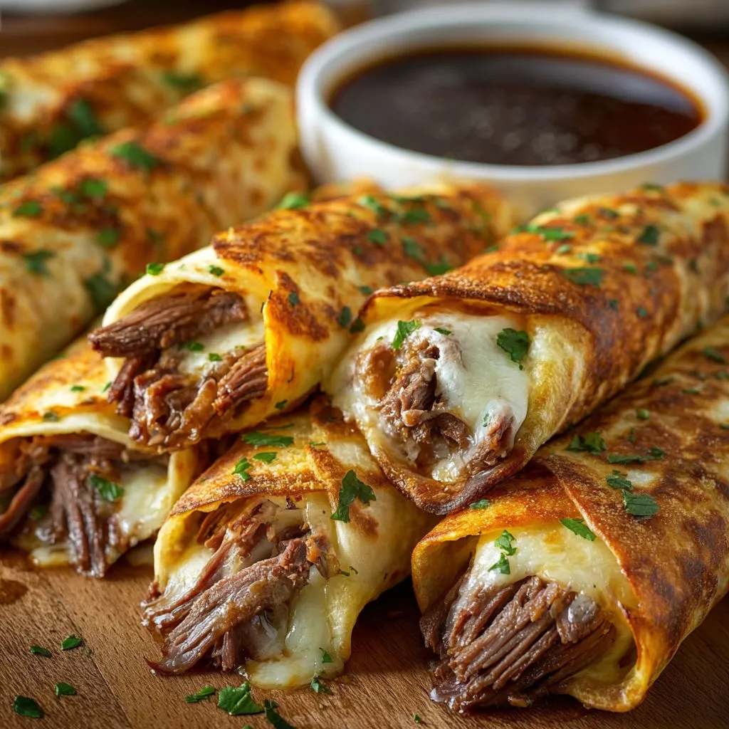 Savory French Dip Tortilla Roll Ups Recipe