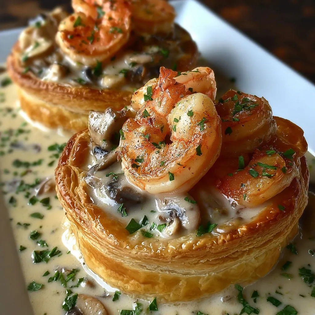 Savory Shrimp and Mushroom Vol au Vent Recipe