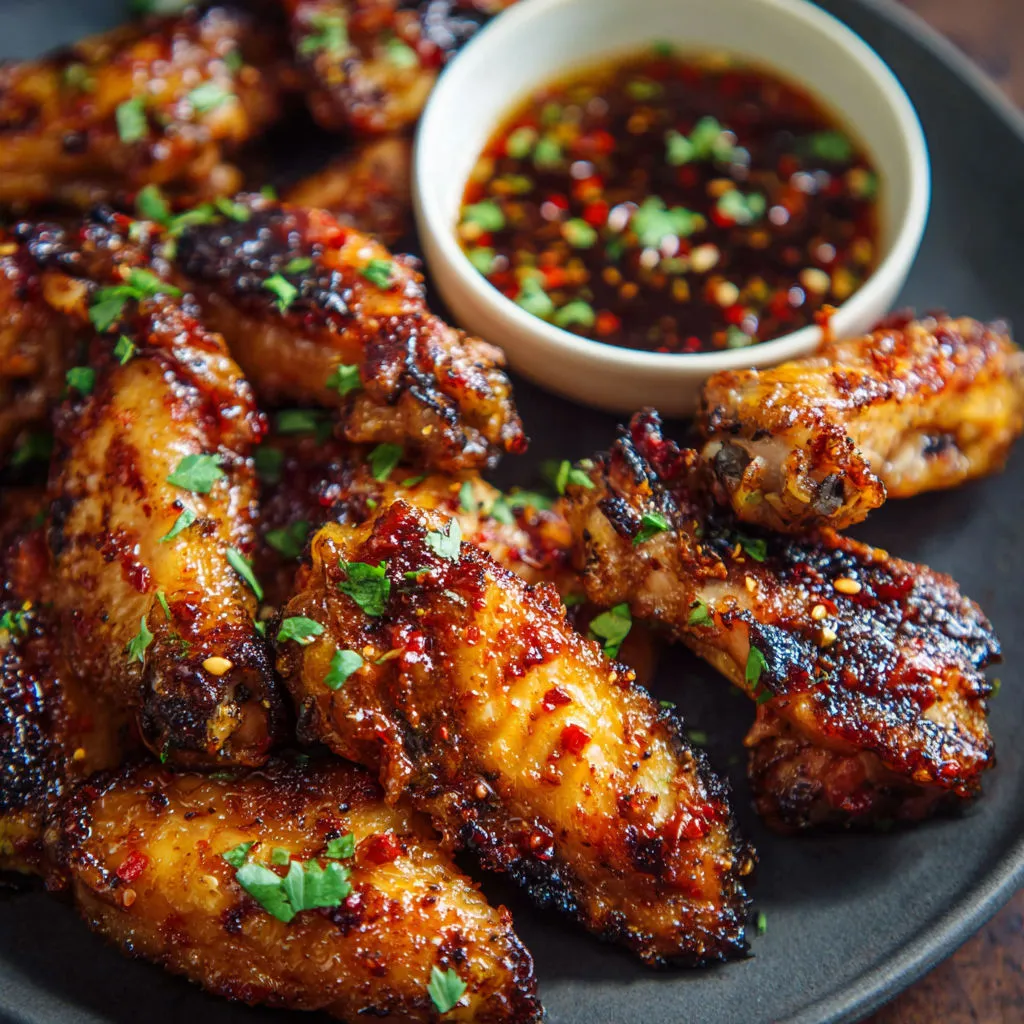 Spicy Honey Chili Crisp Grilled Chicken Wings