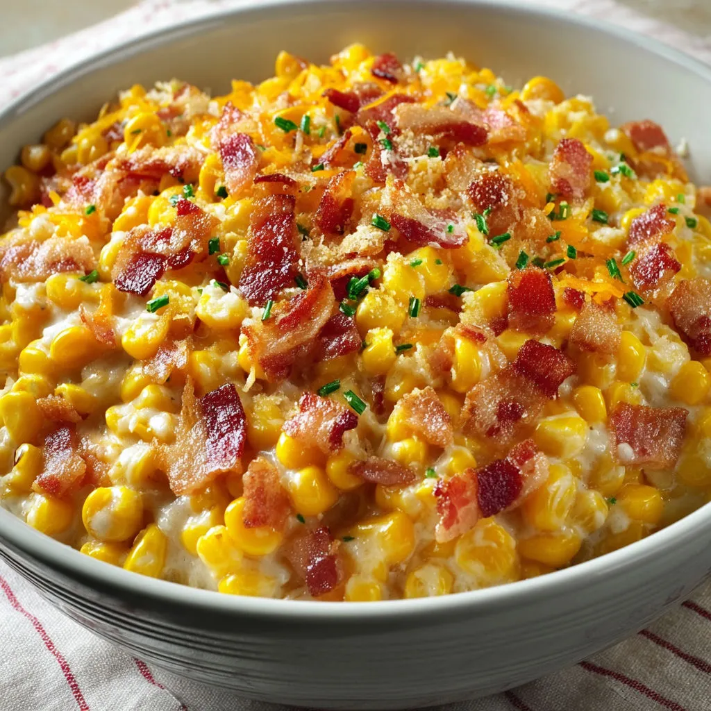 Cheesy Bacon Corn in Crockpot