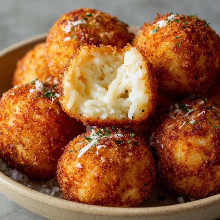 Cheesy Fried Arancini Rice Balls Recipe