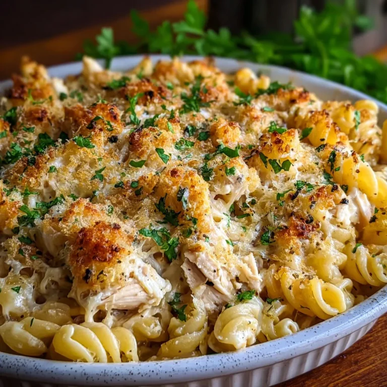 Cheesy Garlic Parmesan Chicken Pasta Bake