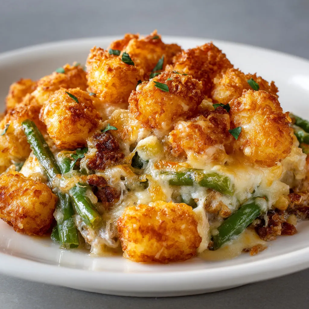 Cheesy Green Bean Tater Tot Casserole Recipe