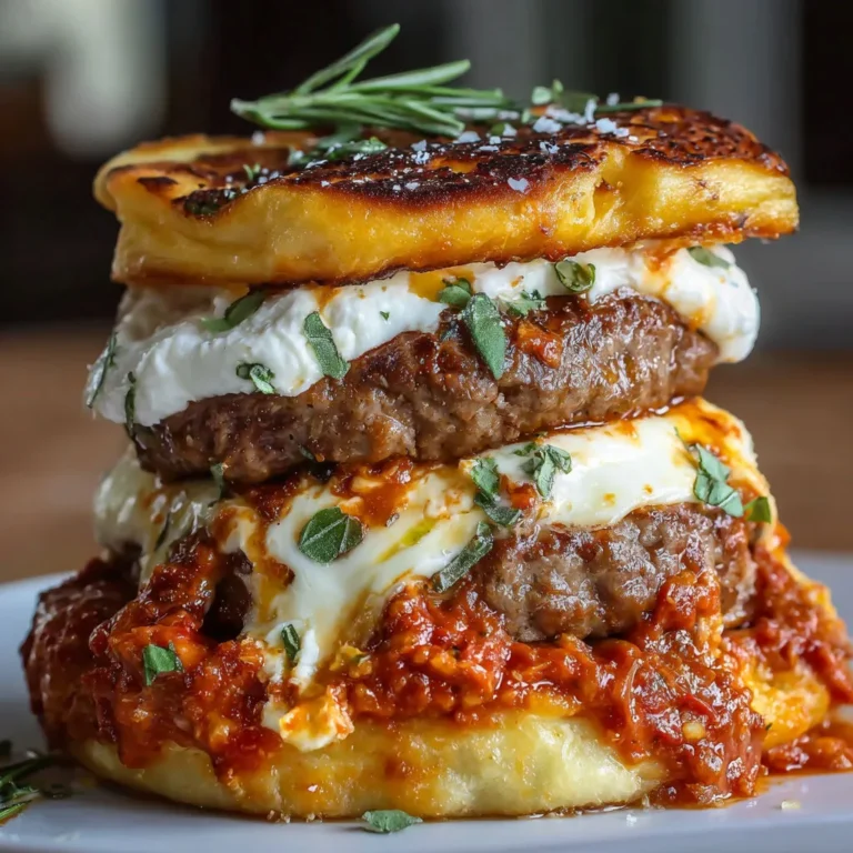 Cheesy Lasagna Burger Stack Recipe