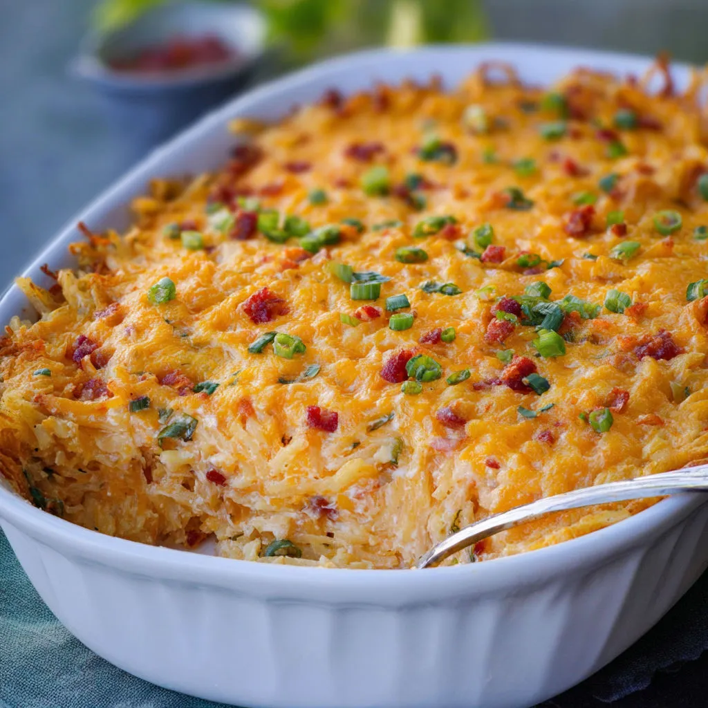 Cheesy Pimento Hash Brown Bake
