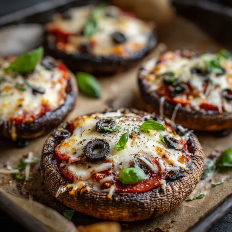 Cheesy Portobello Mushroom Pizza Bake Recipe
