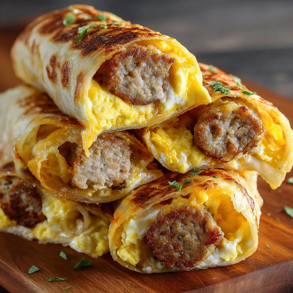 Cheesy Sausage Egg Roll-Ups: Easy Breakfast Recipe