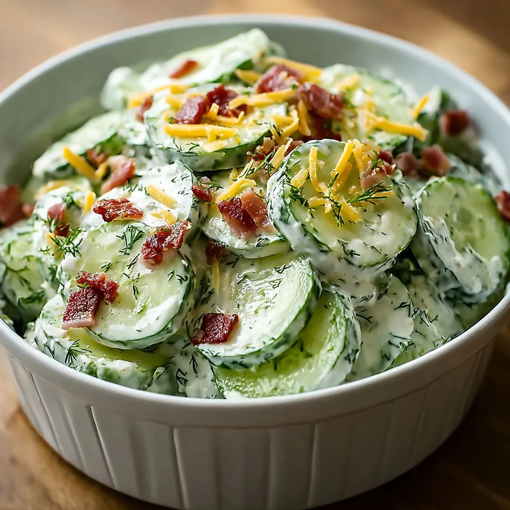 Creamy Bacon Cucumber Salad Recipe