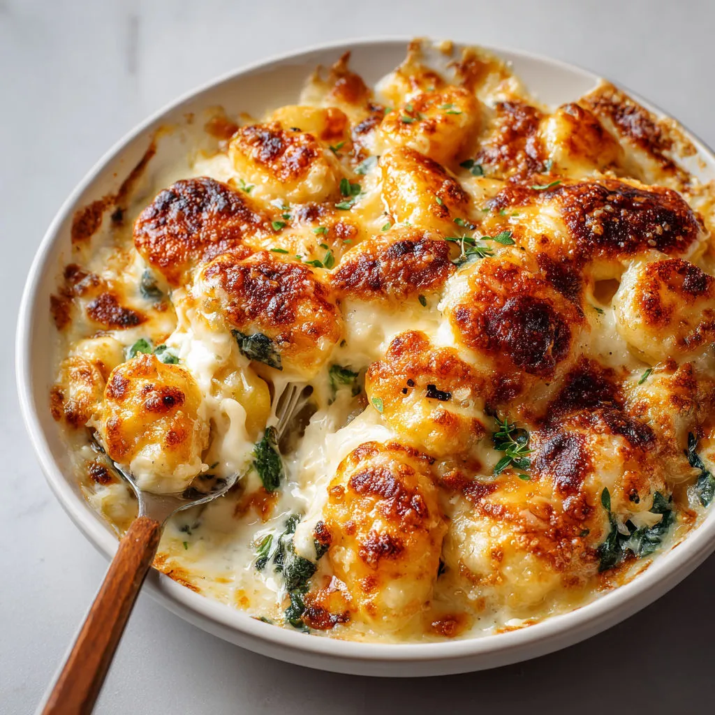 Creamy Baked Gnocchi Mozzarella Casserole