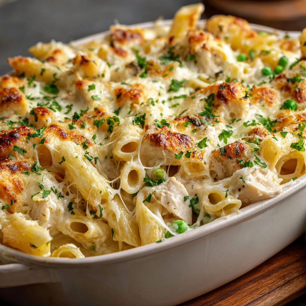 Creamy Chicken Alfredo Casserole: Easy Baked Recipe