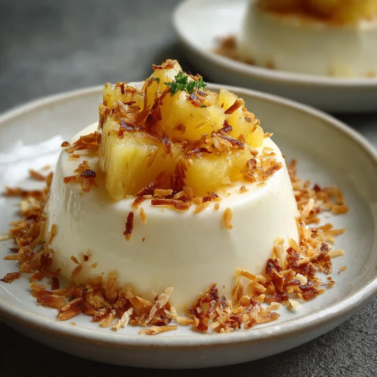 Creamy Coconut Panna Cotta with Pineapple - Exotic Dessert